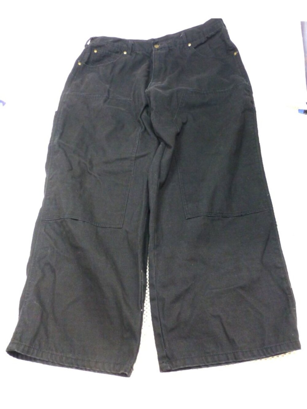 Bear River Workwear Black Wide-Leg Canvas Pants Size 40x30 Durable Casual Mens T